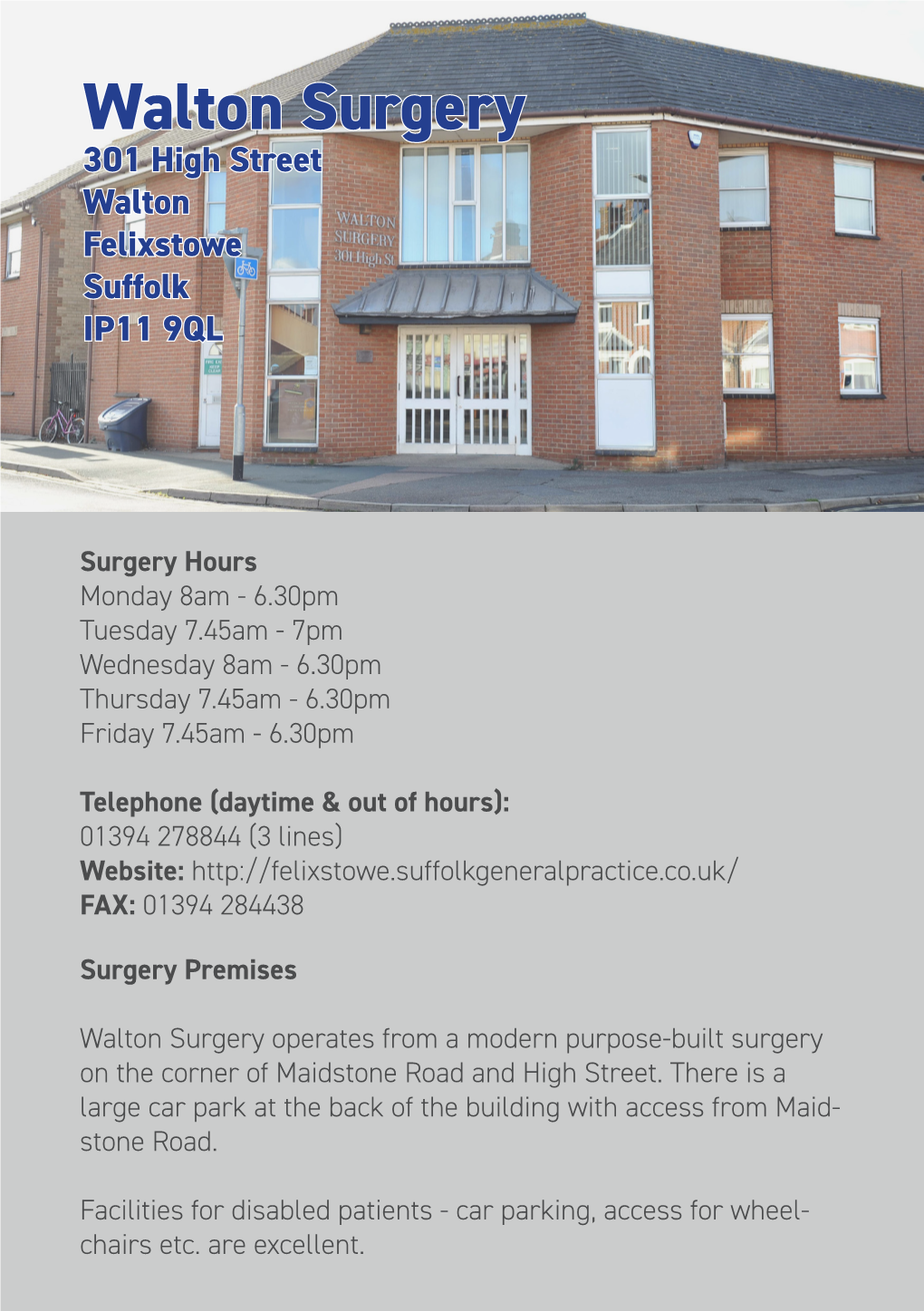 Walton Surgery in Felixstowe to Close on March 31 – Suffolk GP