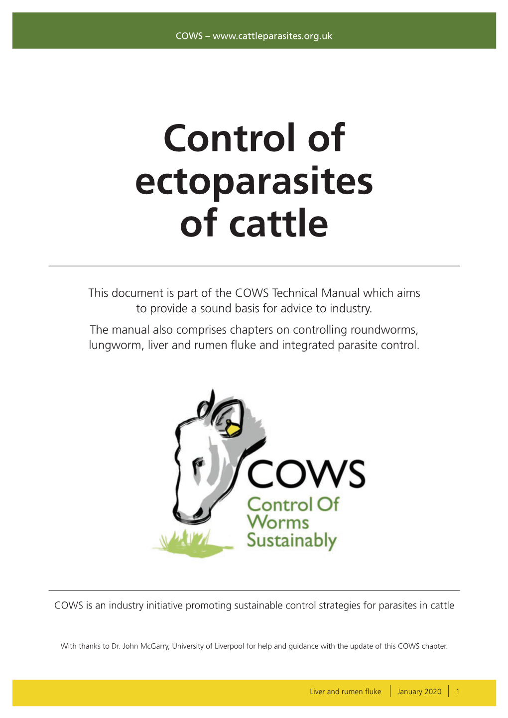 Control of Ectoparasites of Cattle