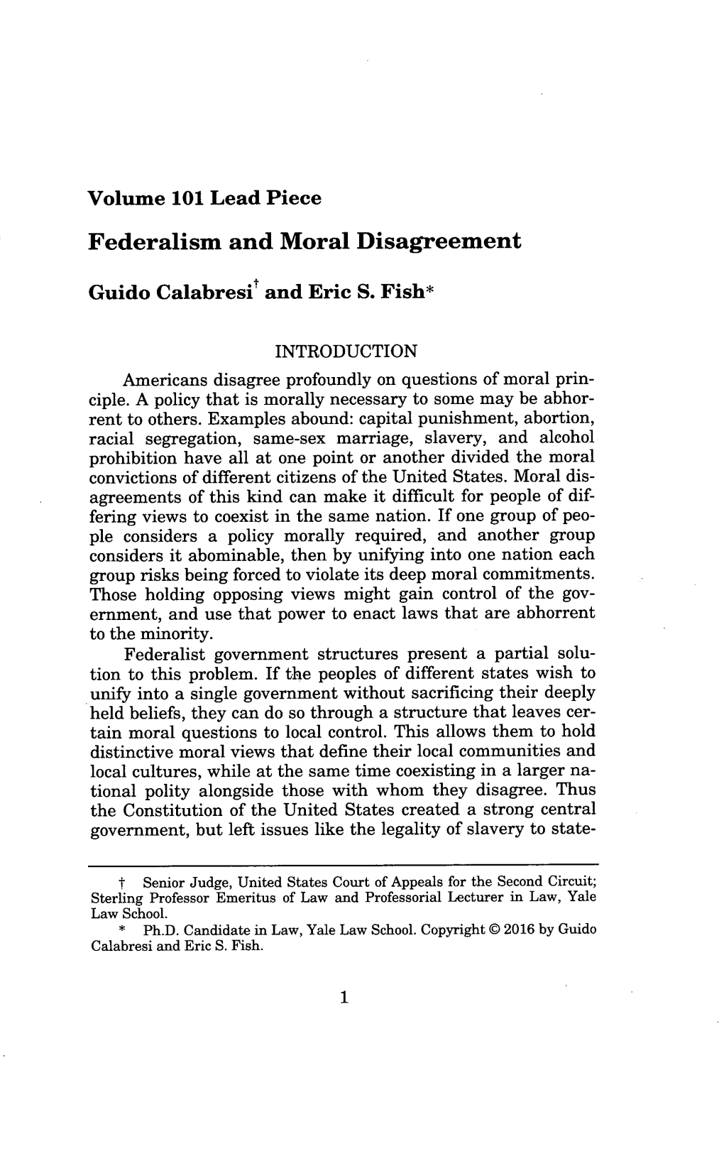 Federalism and Moral Disagreement