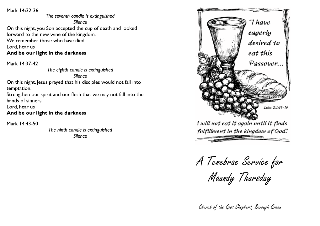 A Tenebrae Service for Maundy Thursday