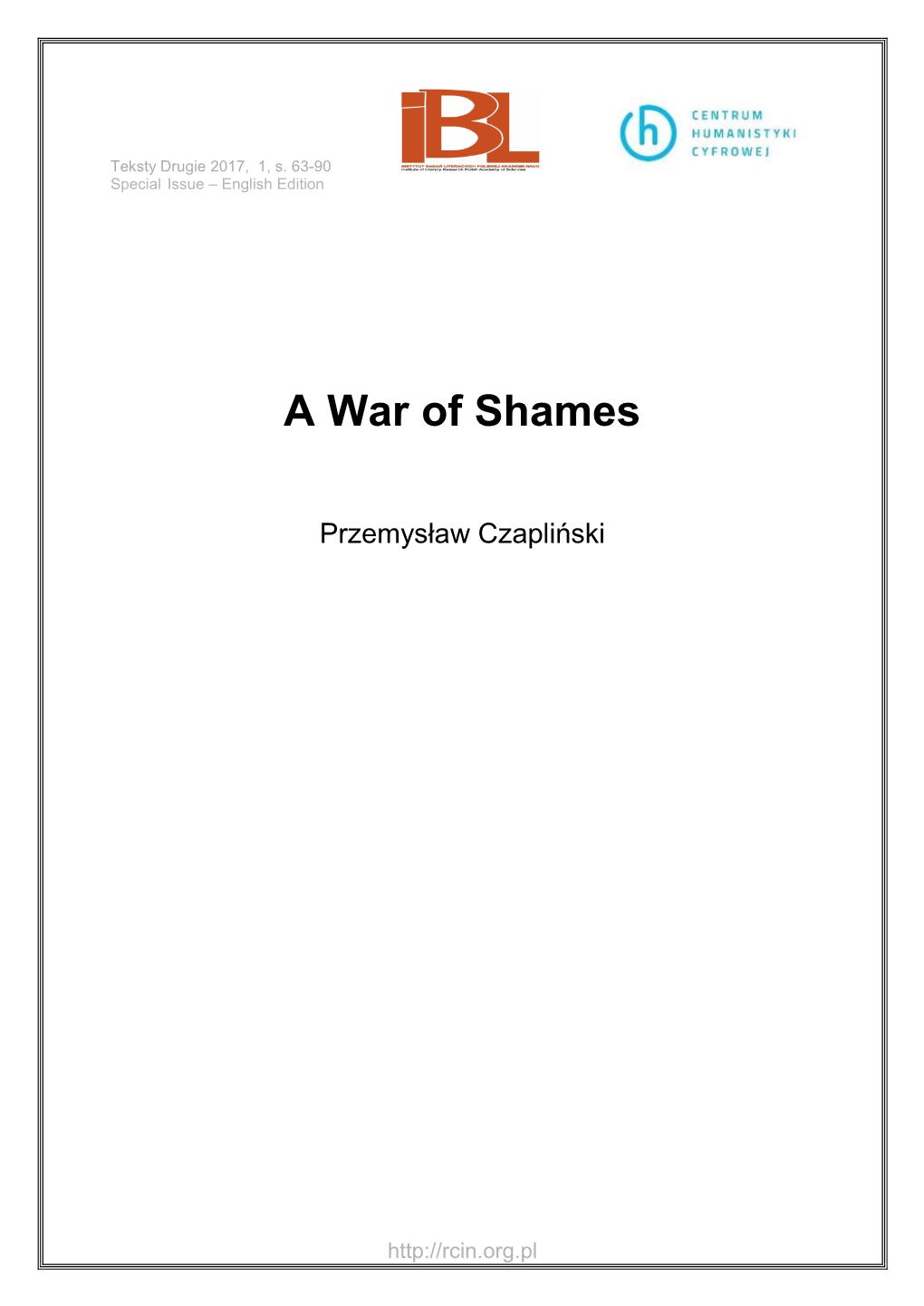 A War of Shames