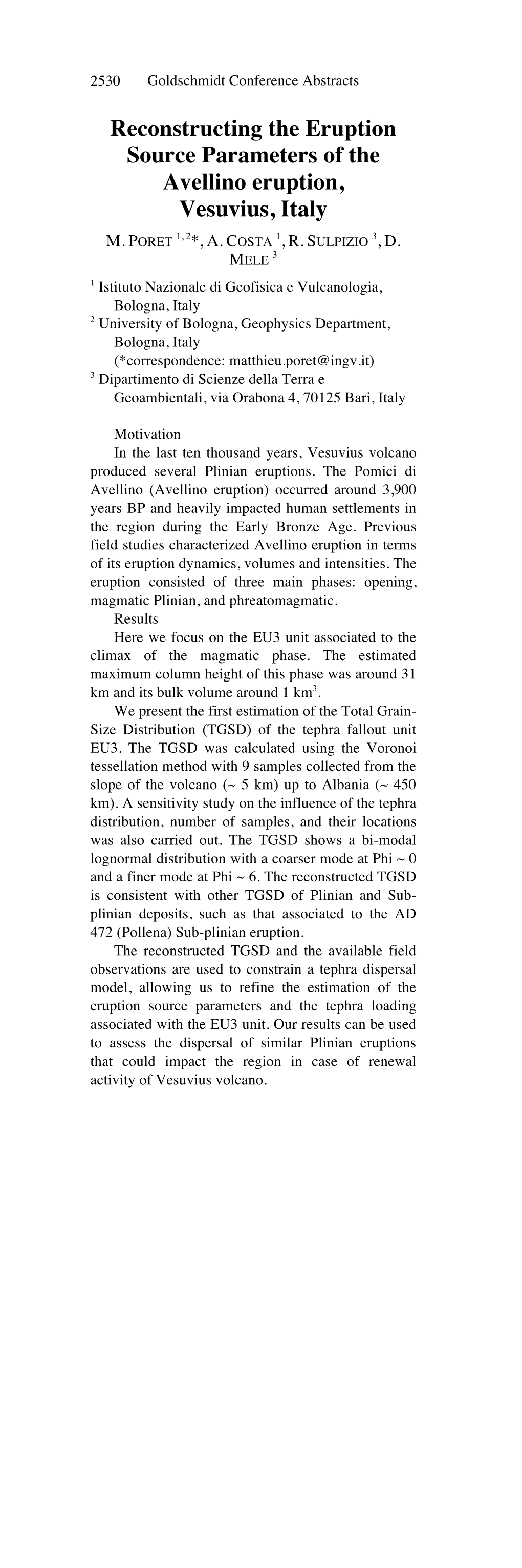 Reconstructing the Eruption Source Parameters of the Avellino Eruption, Vesuvius, Italy M