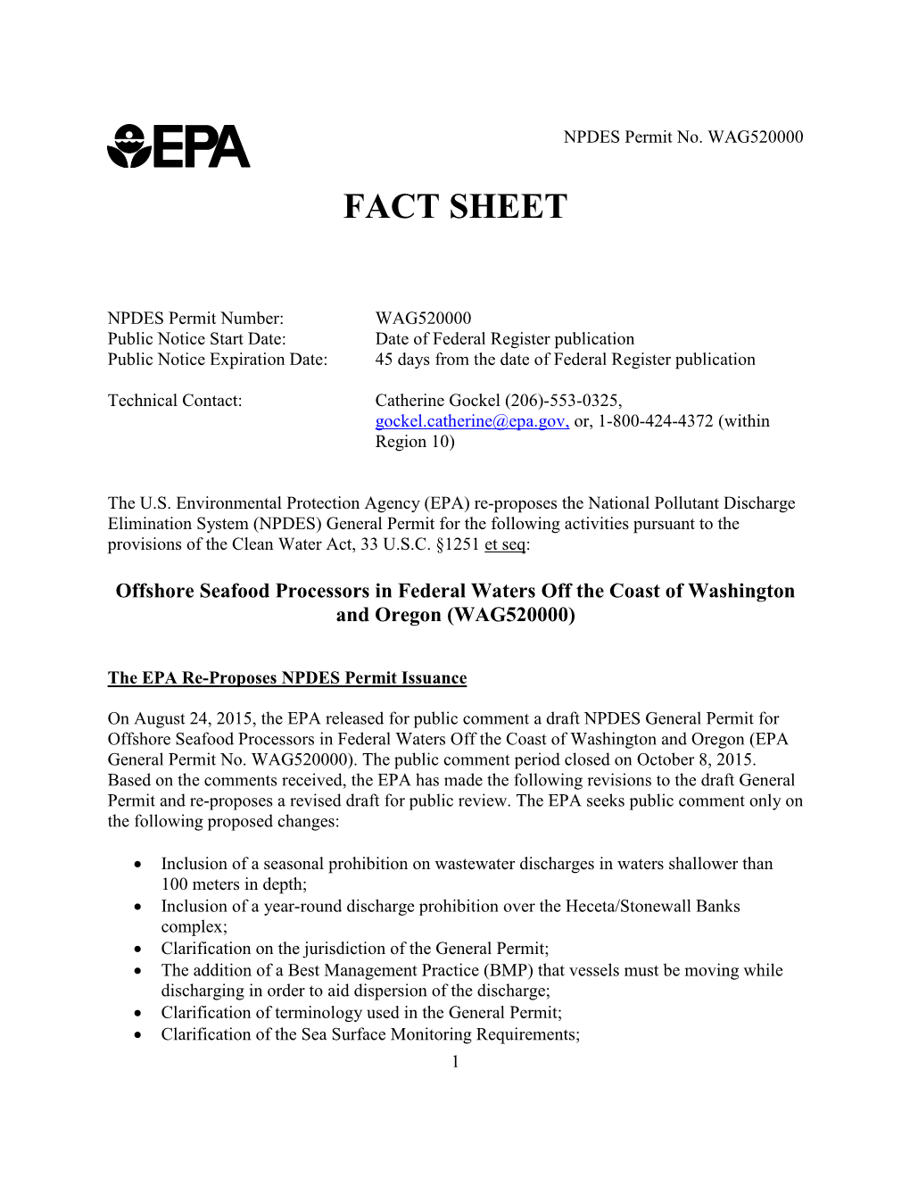 NPDES Permit Fact Sheet