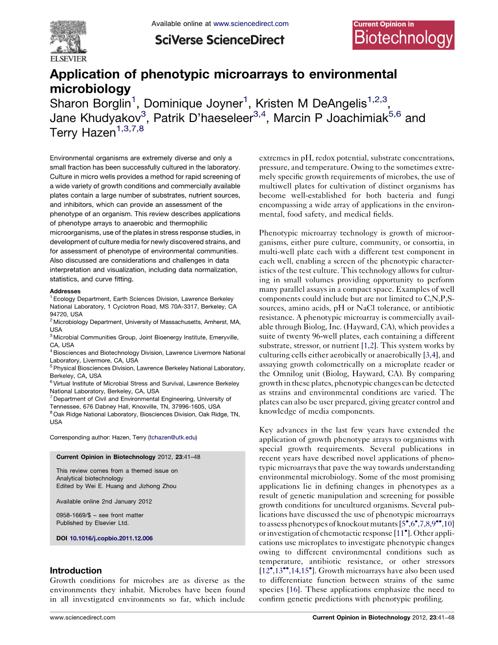 Application of Phenotypic Microarrays to Environmental Microbiology