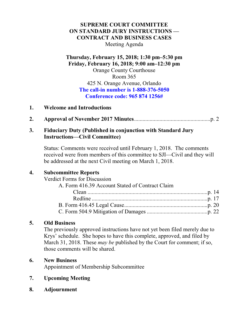 SJI Contract and Business February 2018 Agenda