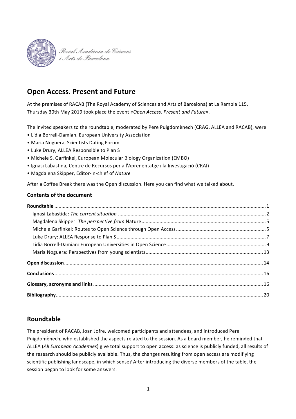 Open Access. Present and Future