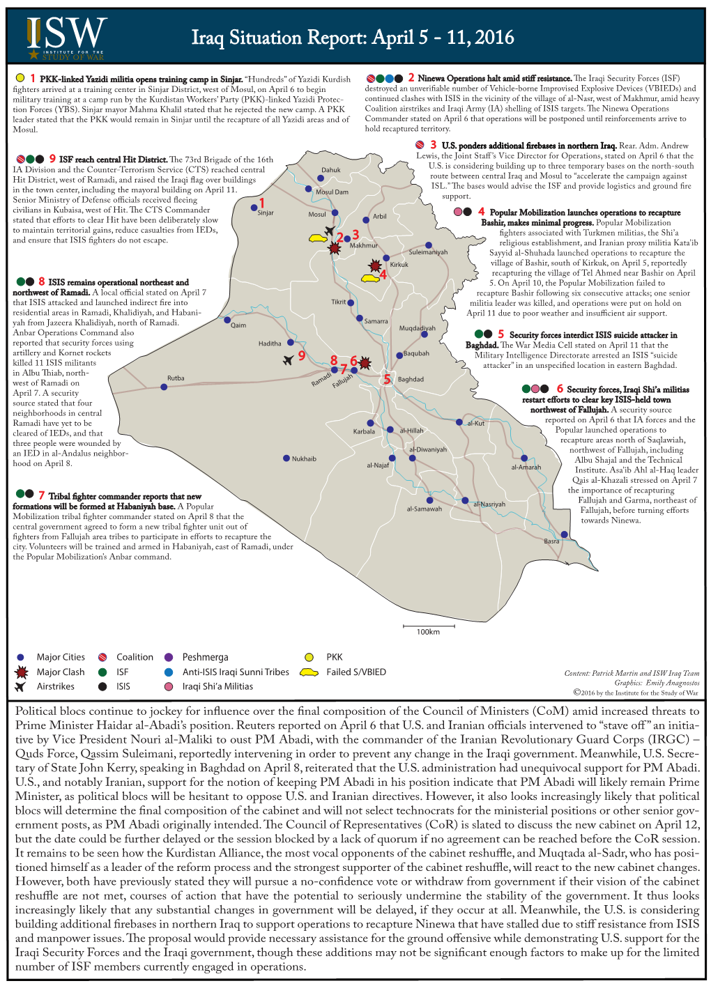 Iraq Situation Report: April 5 - 11, 2016