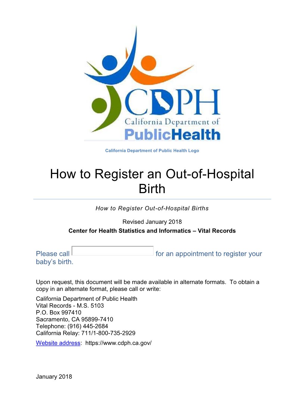 How to Register an Out-Of-Hospital Birth