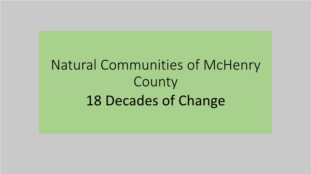 Surface Water Resources of Mchenry County
