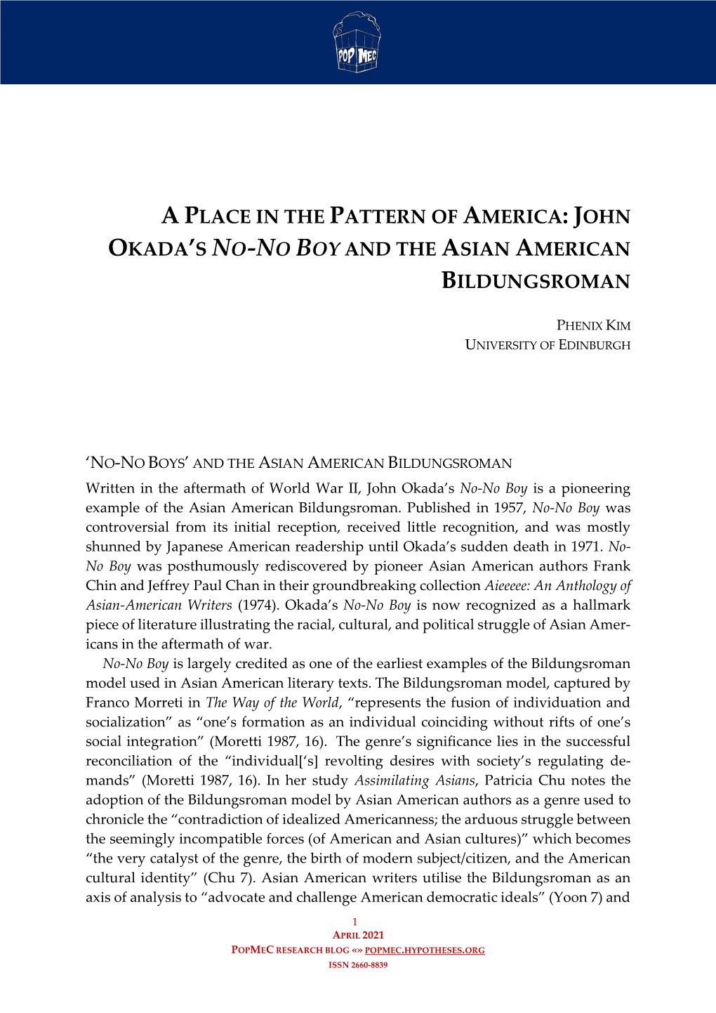 John Okada's No-No Boy and the Asian American