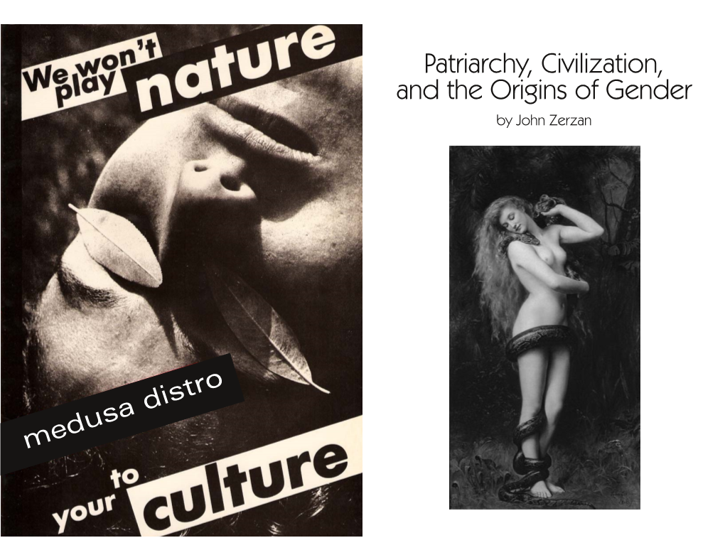 Patriarchy, Civilization, and the Origins of Gender by John Zerzan