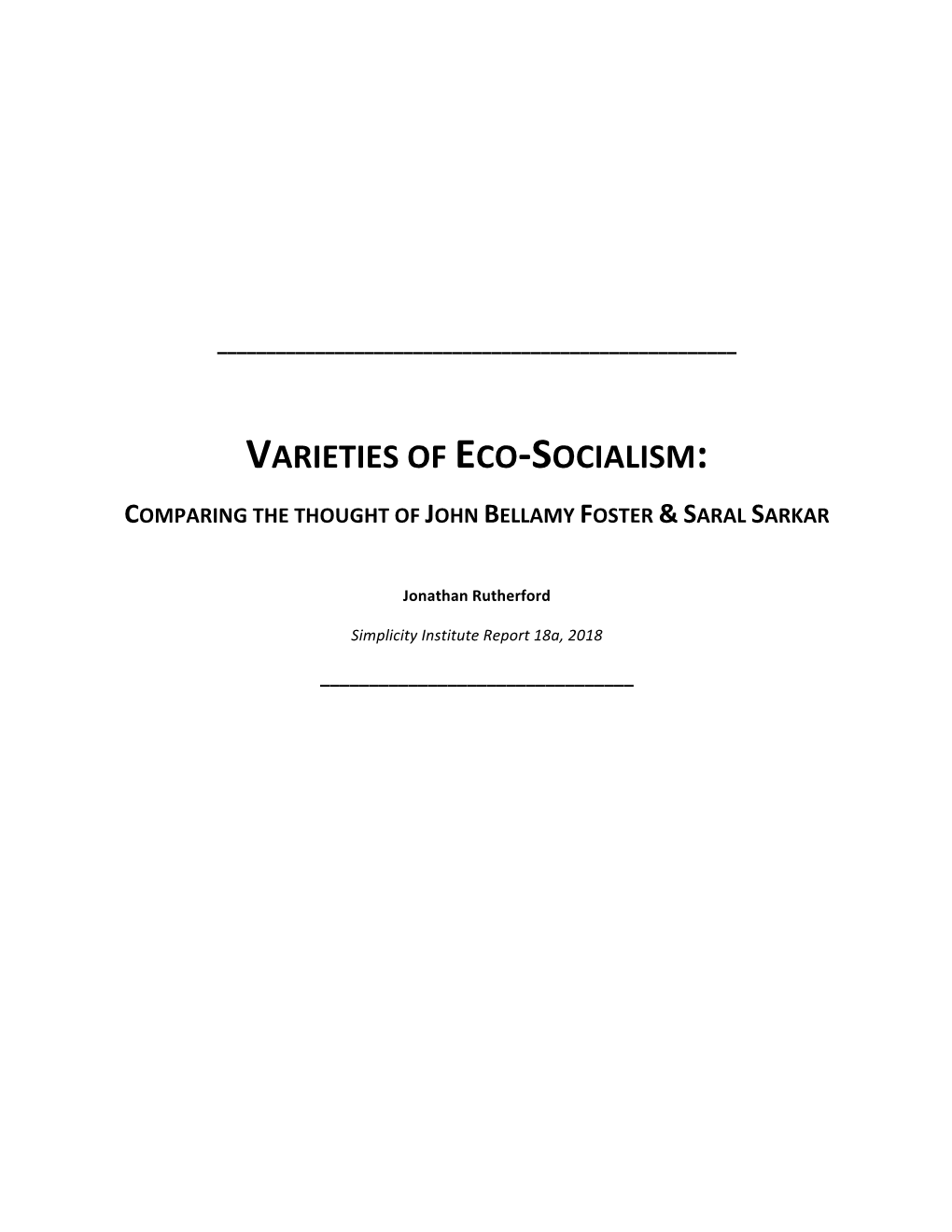 Varieties of Eco-‐Socialism