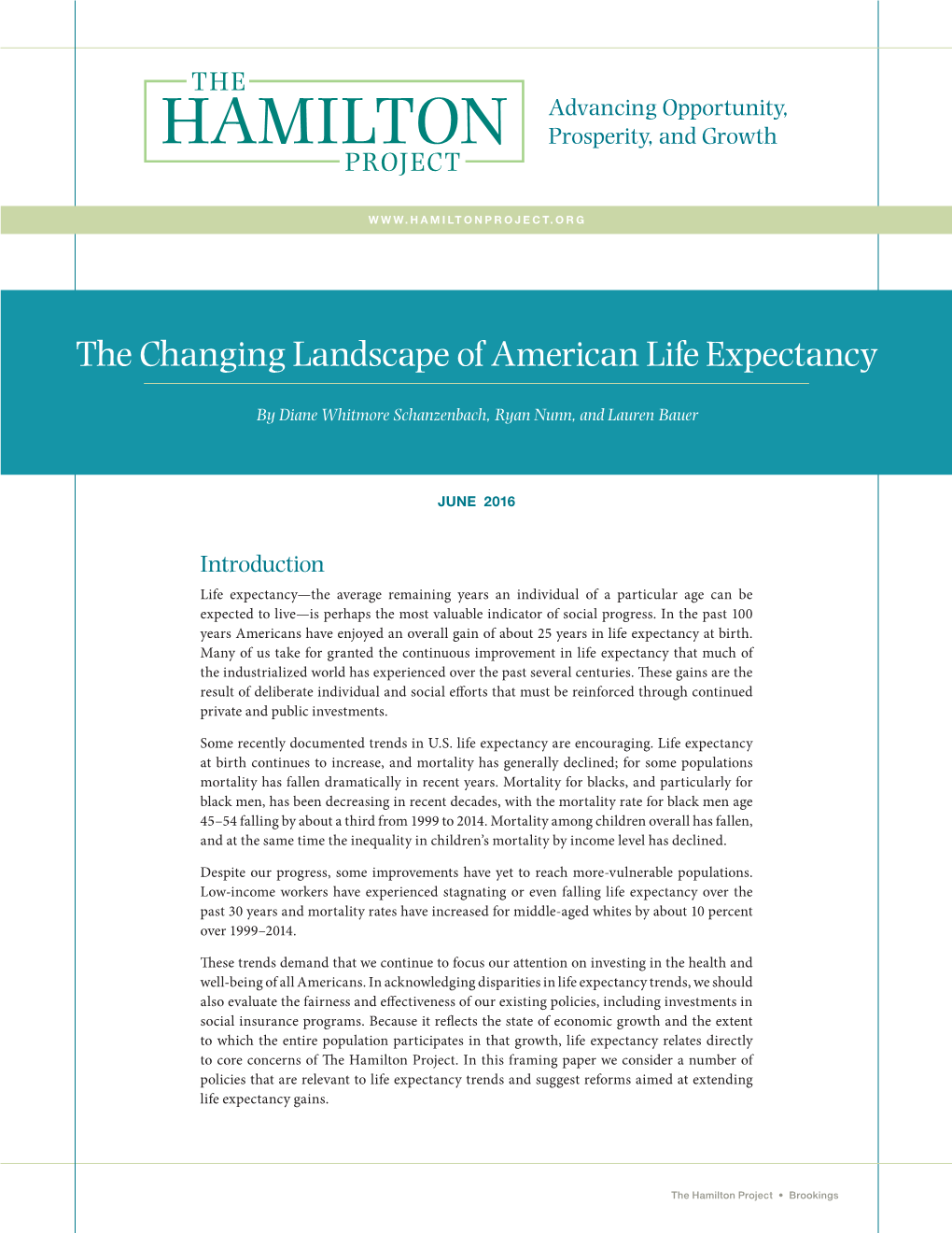 The Changing Landscape of American Life Expectancy