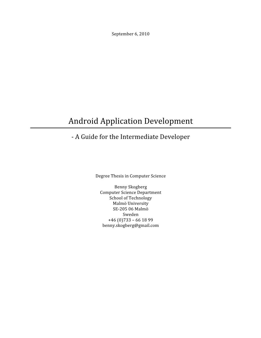 Android Application Development