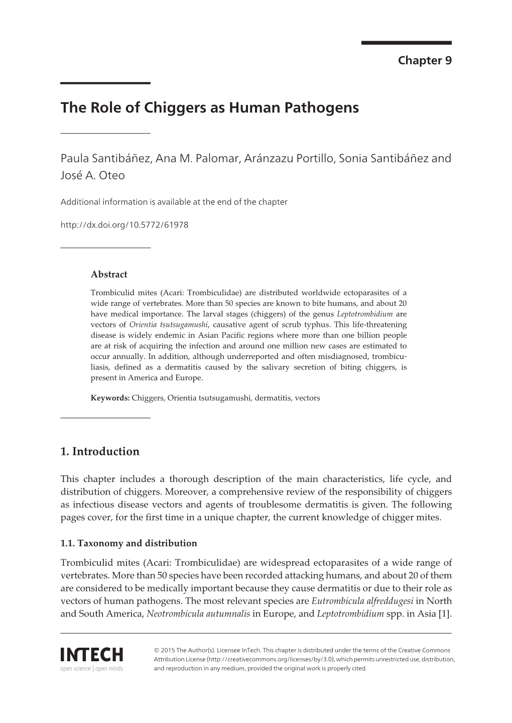 The Role of Chiggers As Human Pathogens