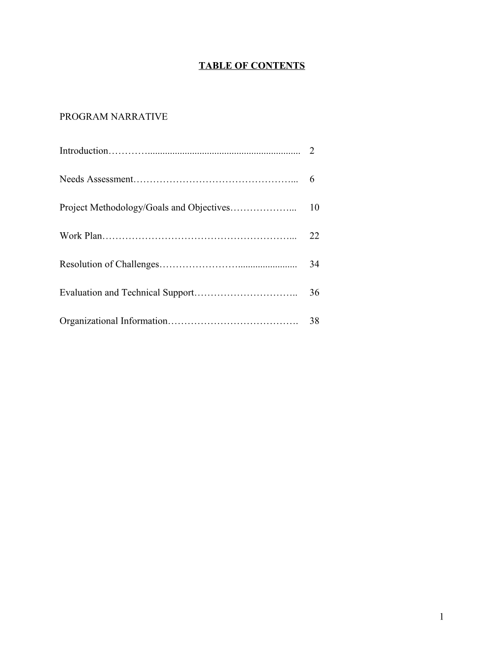 Table of Contents s10