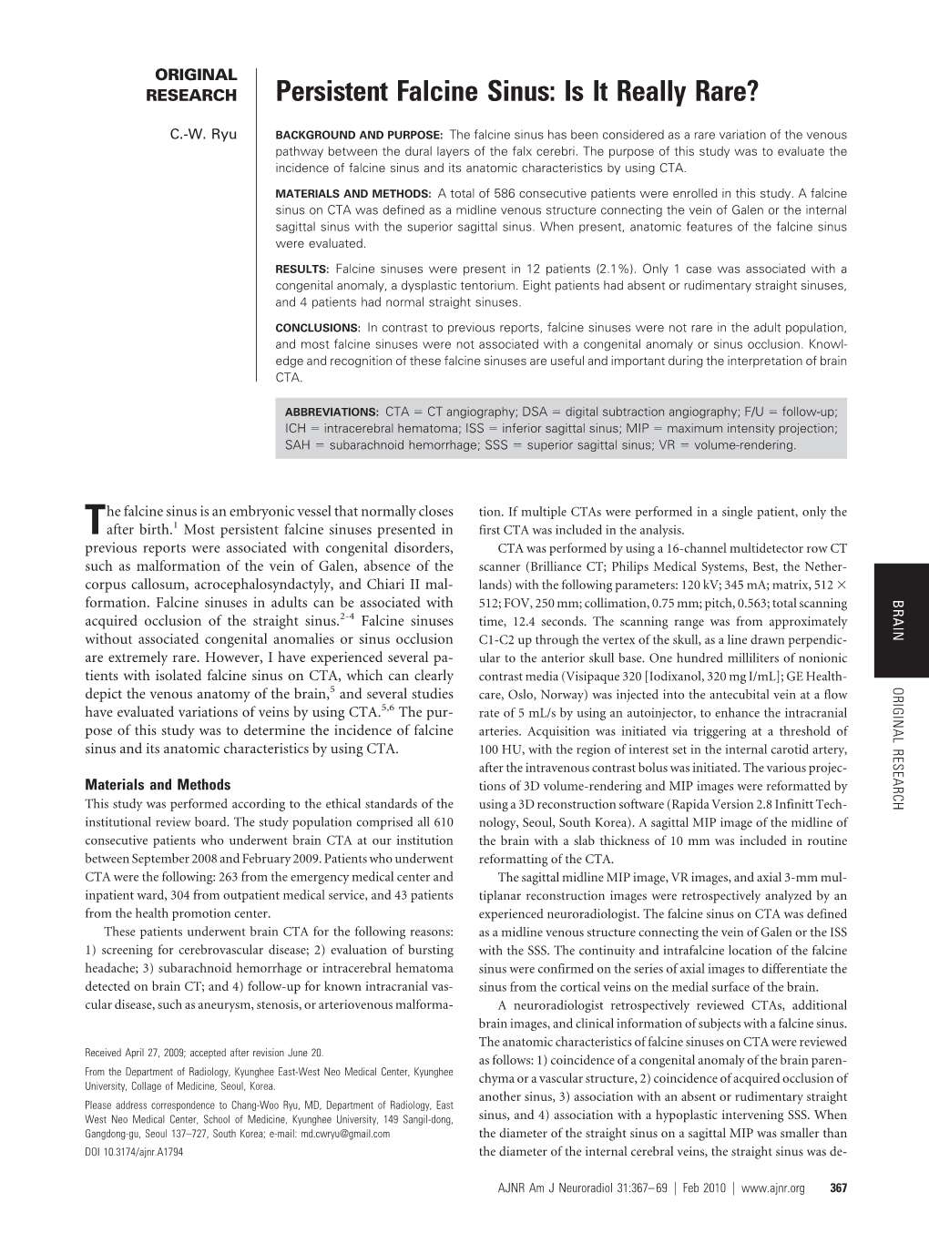 Persistent Falcine Sinus: Is It Really Rare?