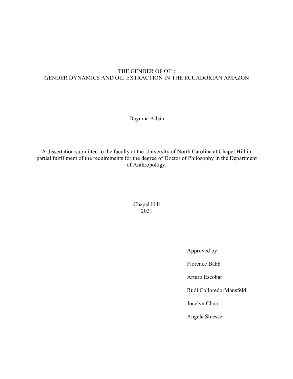 Gender Dynamics and Oil Extraction in the Ecuadorian Amazon