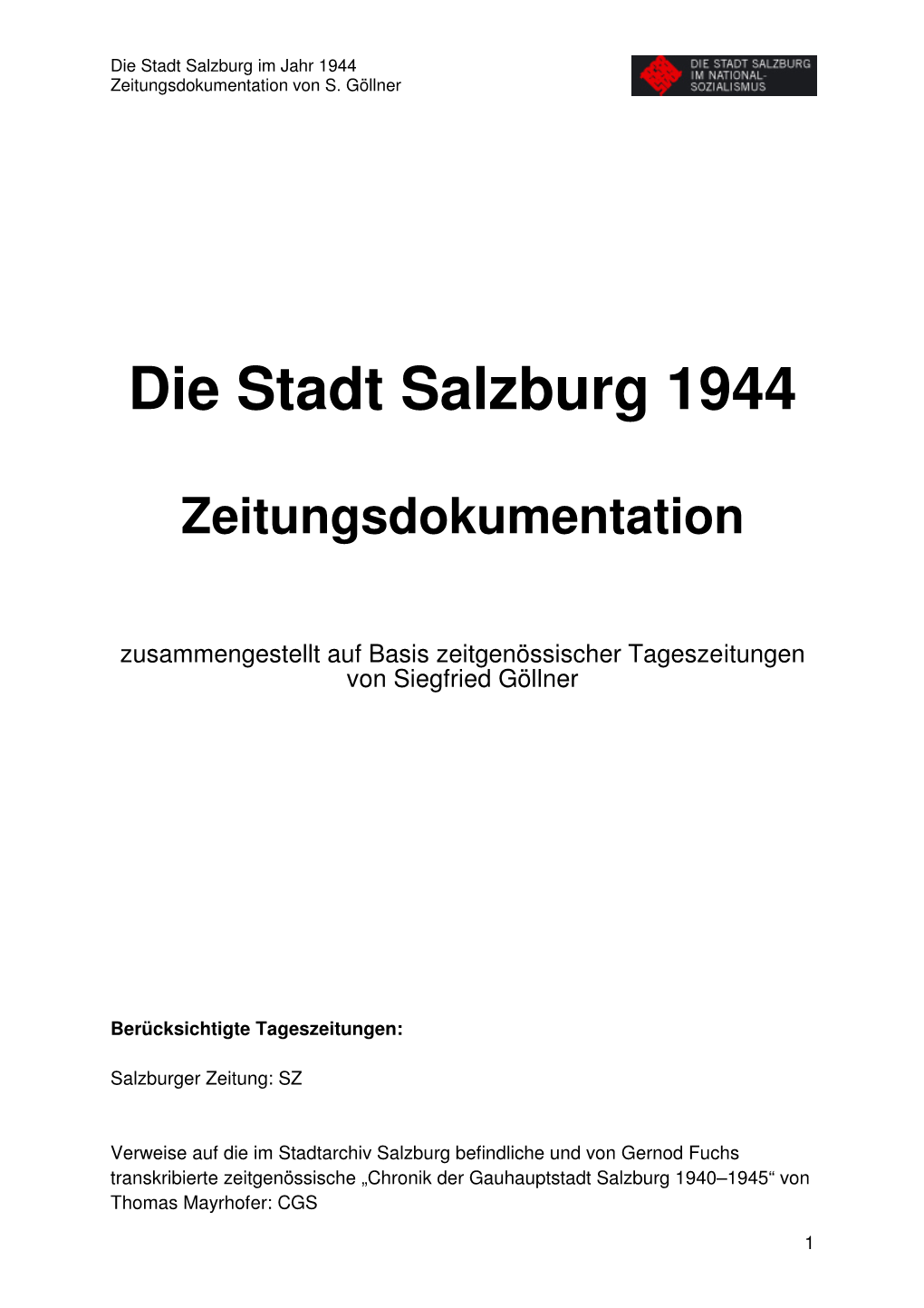 Die Stadt Salzburg 1944