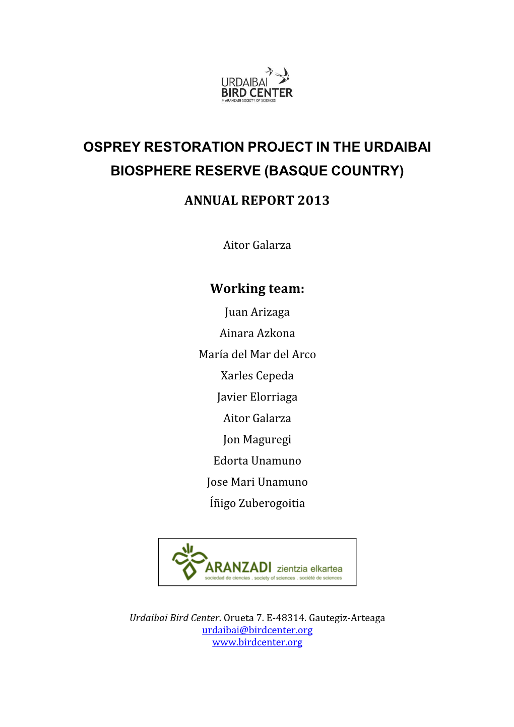 Osprey Restoration Project in the Urdaibai
