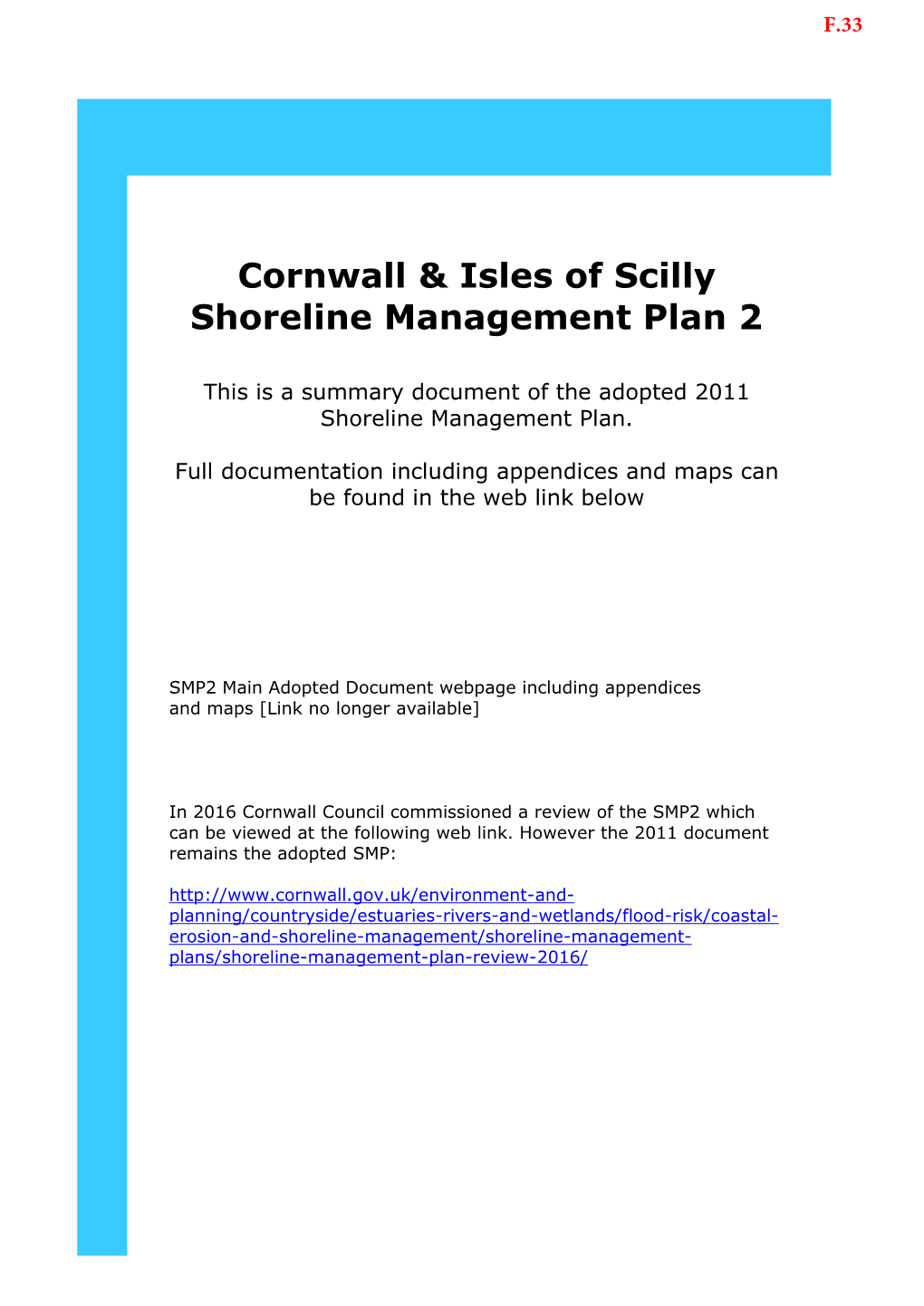 Cornwall & Isles of Scilly Shoreline Management Plan 2