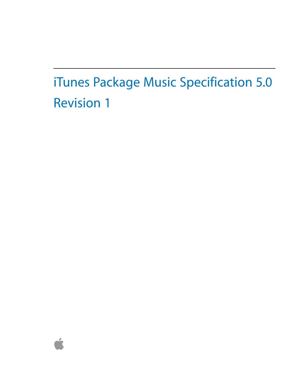 Itunes Package Music Specification 5.0 Revision 1