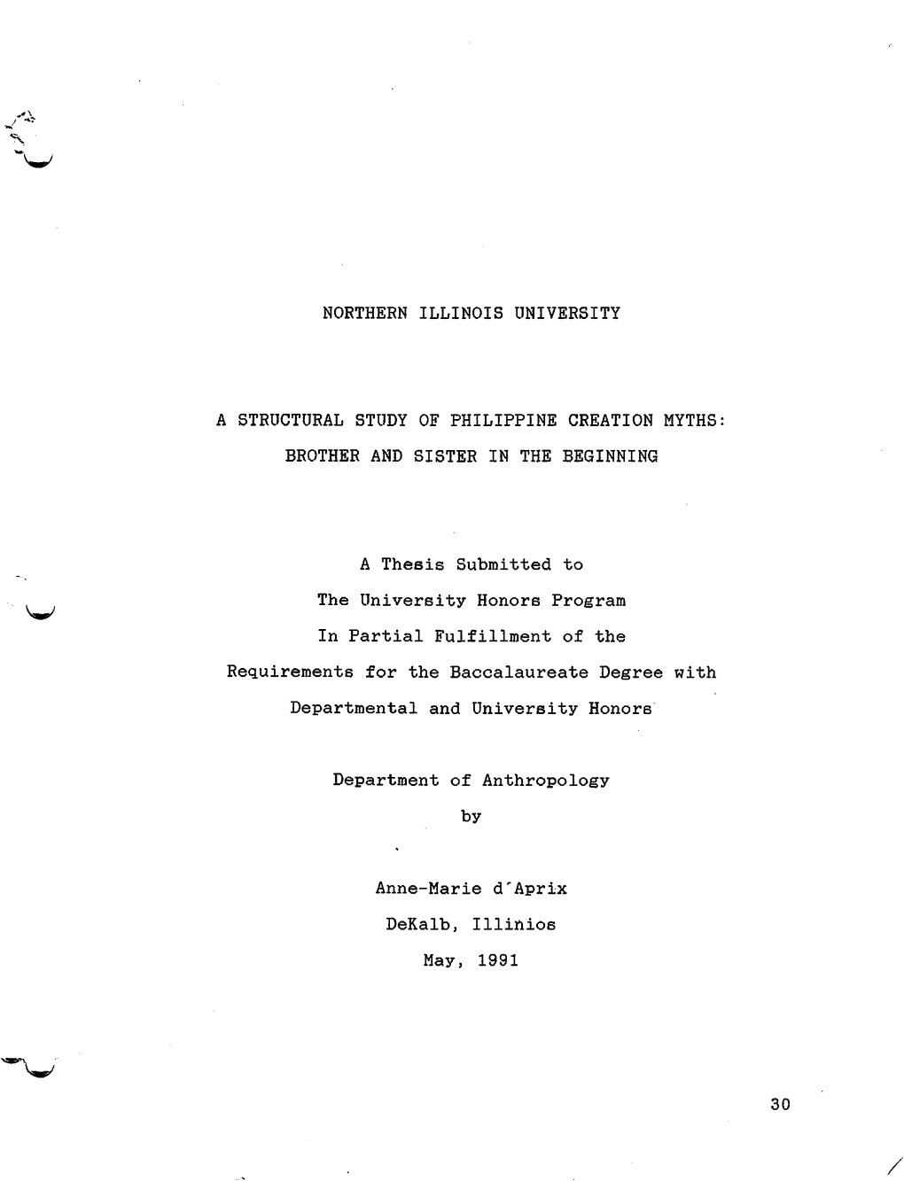 A Structural Study of Philippine Creation Myths