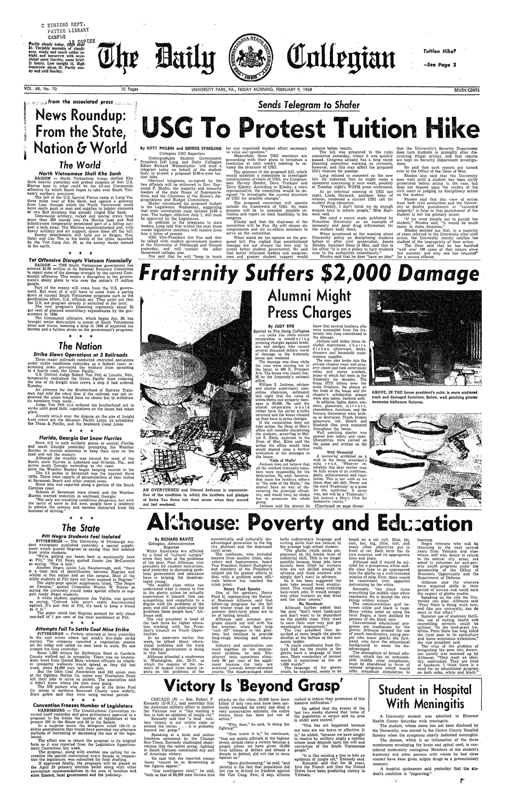 FEBRUARY 9, 1968 of Apathy of Its Constituents