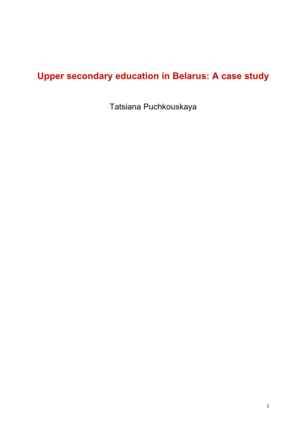 Belarus Case Study