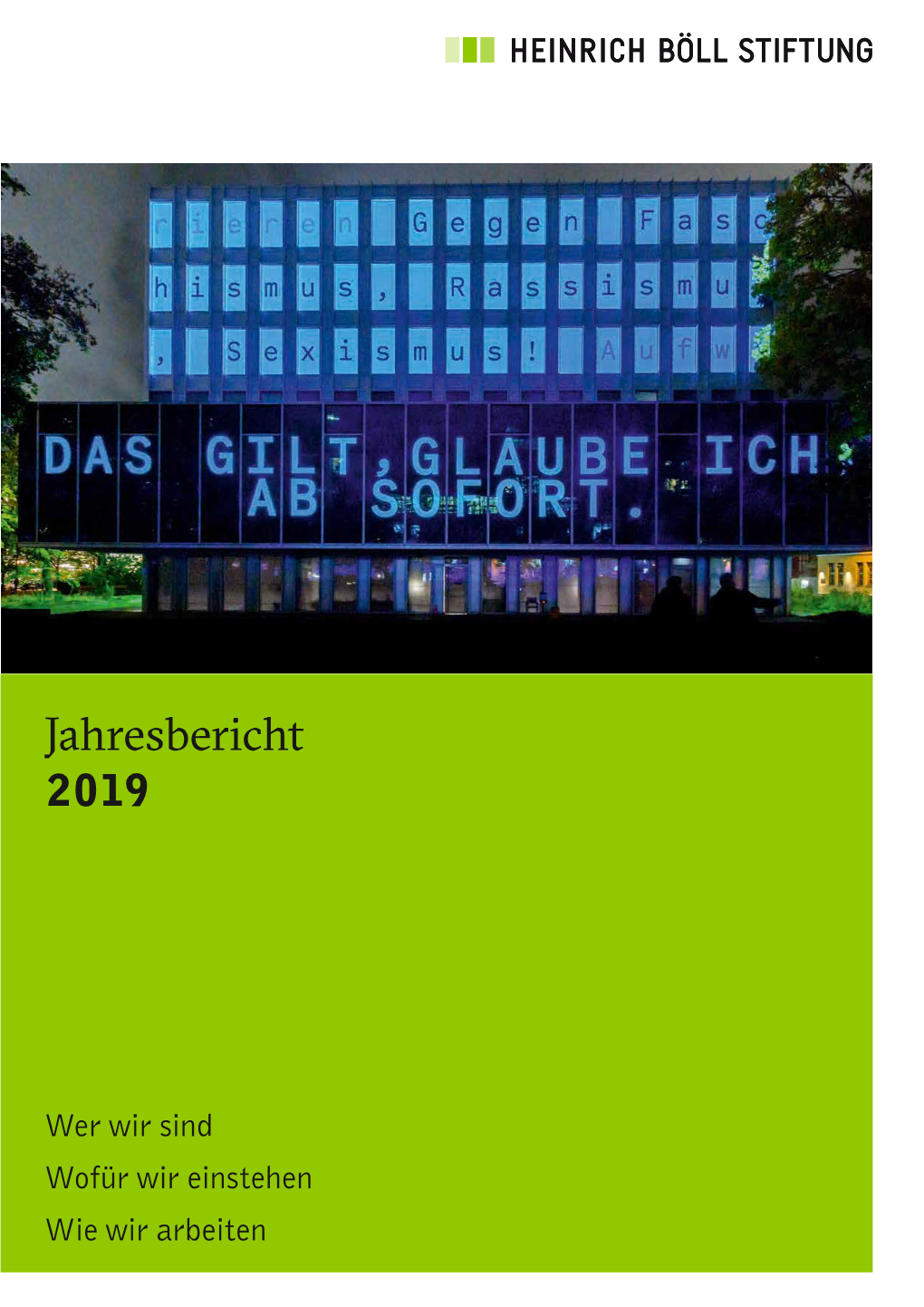 Jahresbericht 2019 Heinrich-Böll-Stiftung