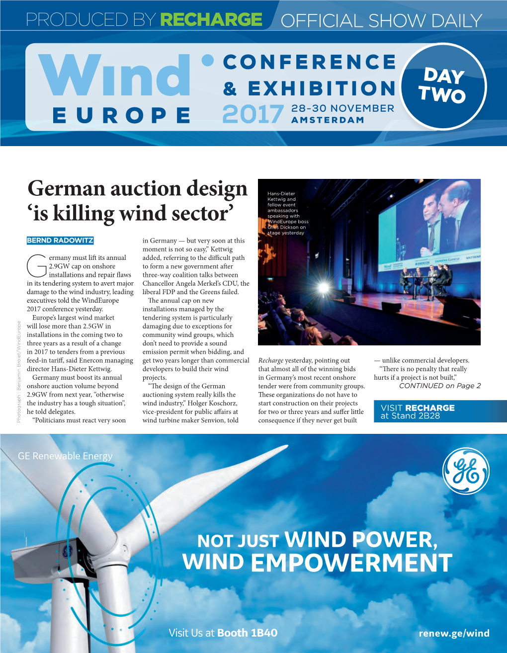 German Auction Design 'Is Killing Wind Sector'