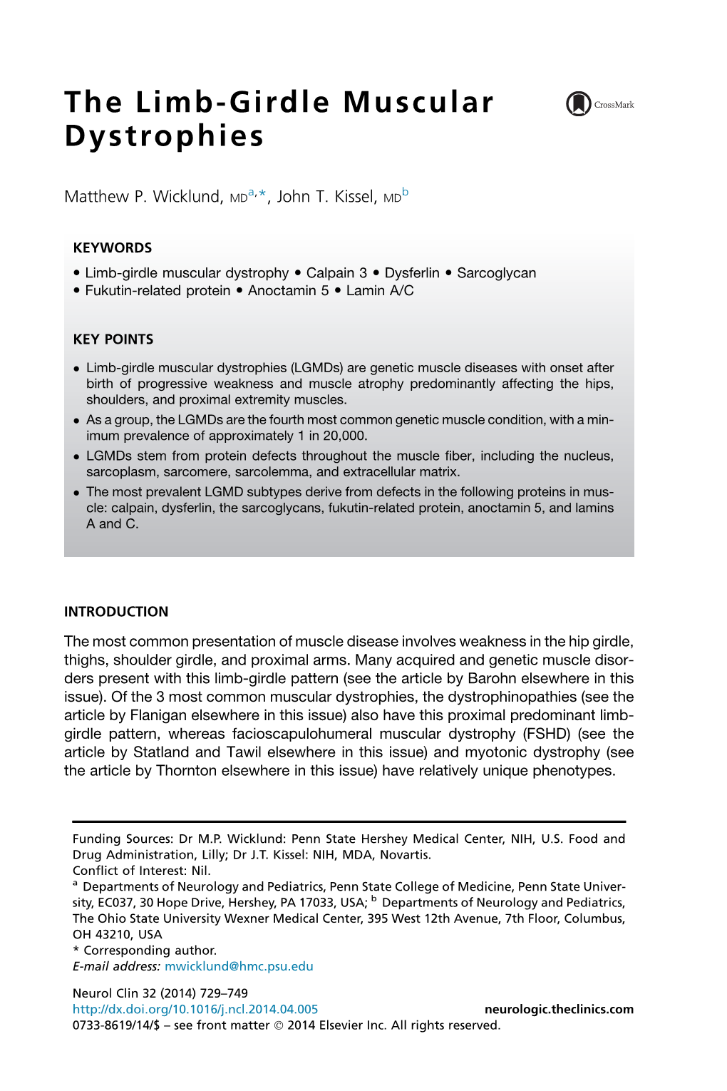 The Limb-Girdle Muscular Dystrophies