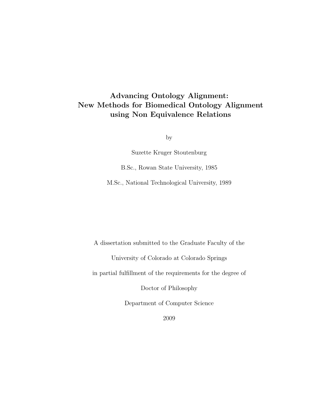 Advancing Ontology Alignment: New Methods for Biomedical Ontology Alignment Using Non Equivalence Relations