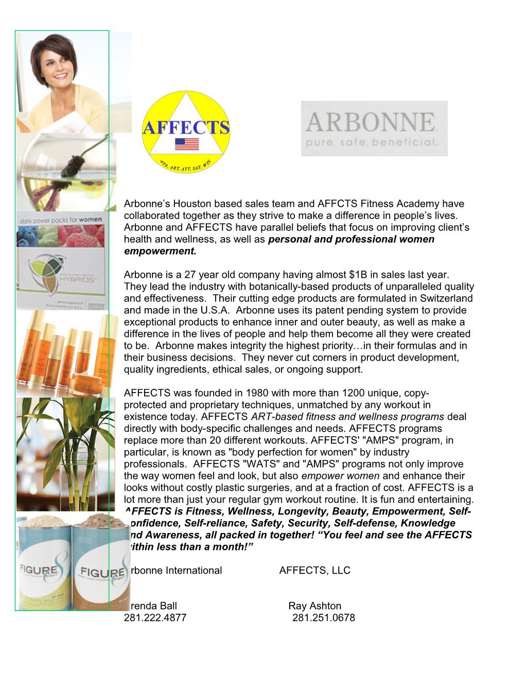 Arbonne S Houston Based Sales Team and AFFCTS Fitness Academy Have Collaborated Together