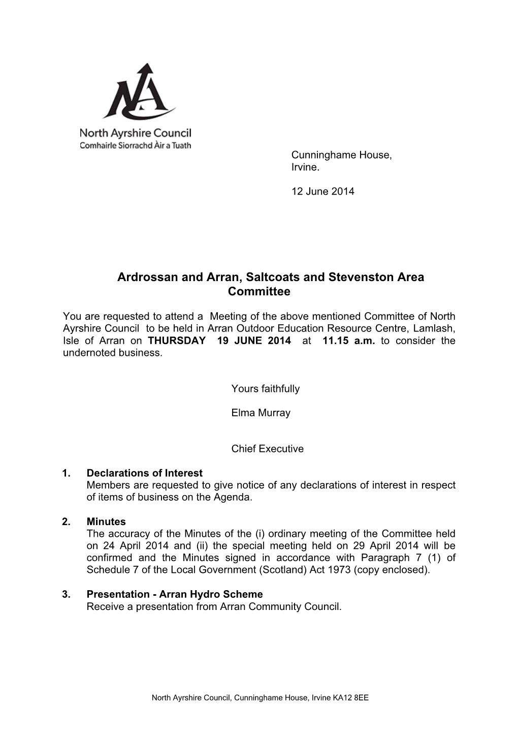 Ardrossan and Arran, Saltcoats and Stevenston Area Committee