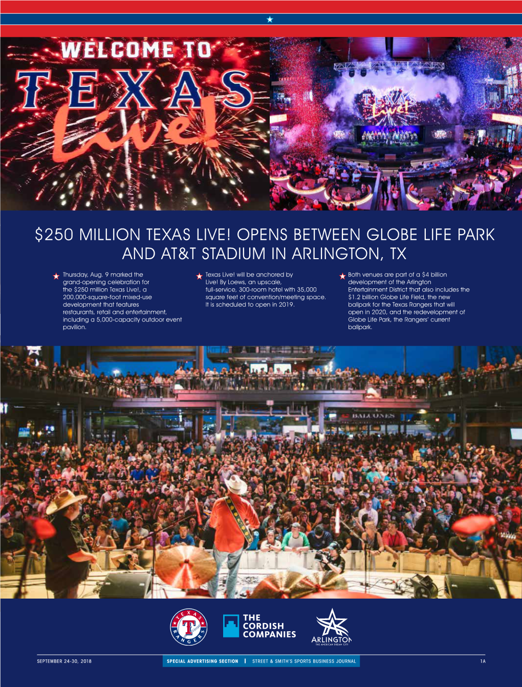 $250 Million Texas Live! Opens Between Globe Life Park and At&T