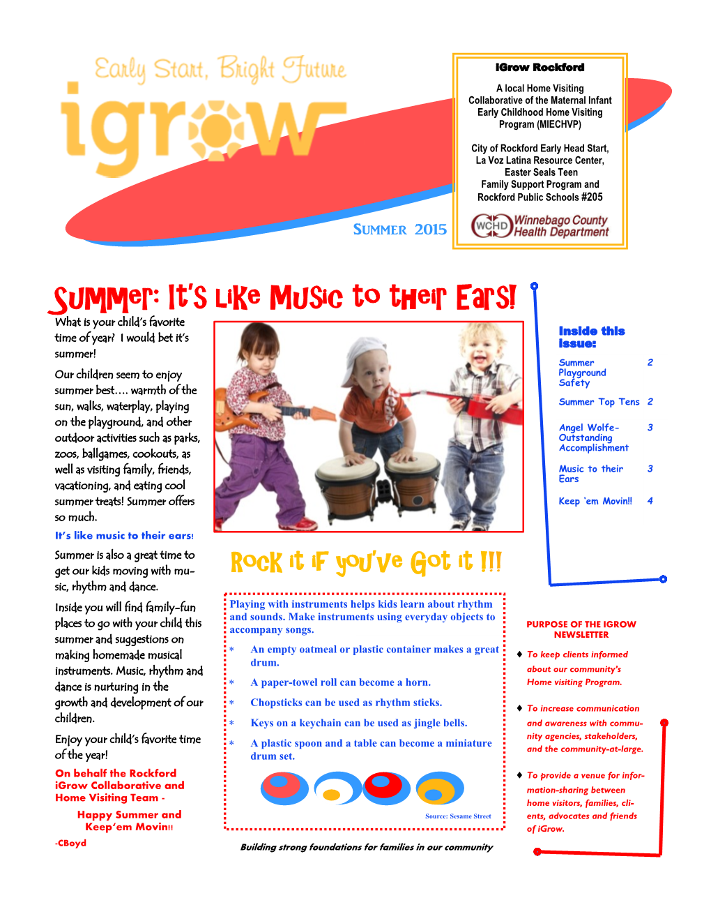 Igrow Newsletters Can Be Found At: Wchd.Org—Select 815-965-5069 X 1233 Maternal and Child Health / Igrow Home Visiting Program