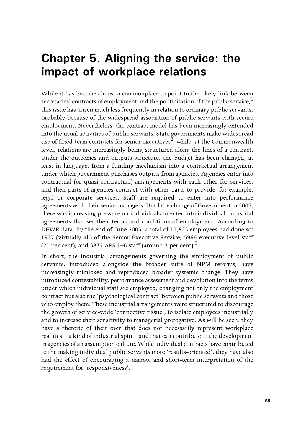 The Impact of Workplace Relations