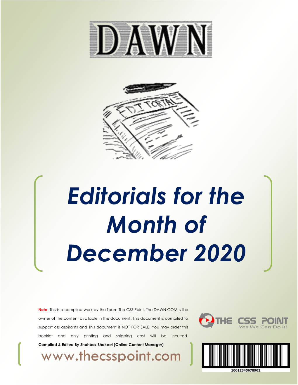 Editorials for the Month of December 2020