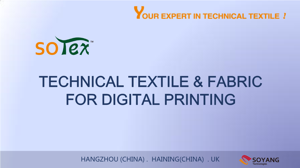 Fabric Markets for Digital Printing
