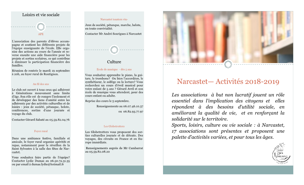 Narcastet— Activités 2018-2019