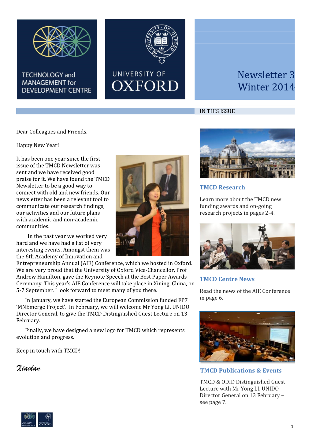 Newsletter 3 Winter 2014