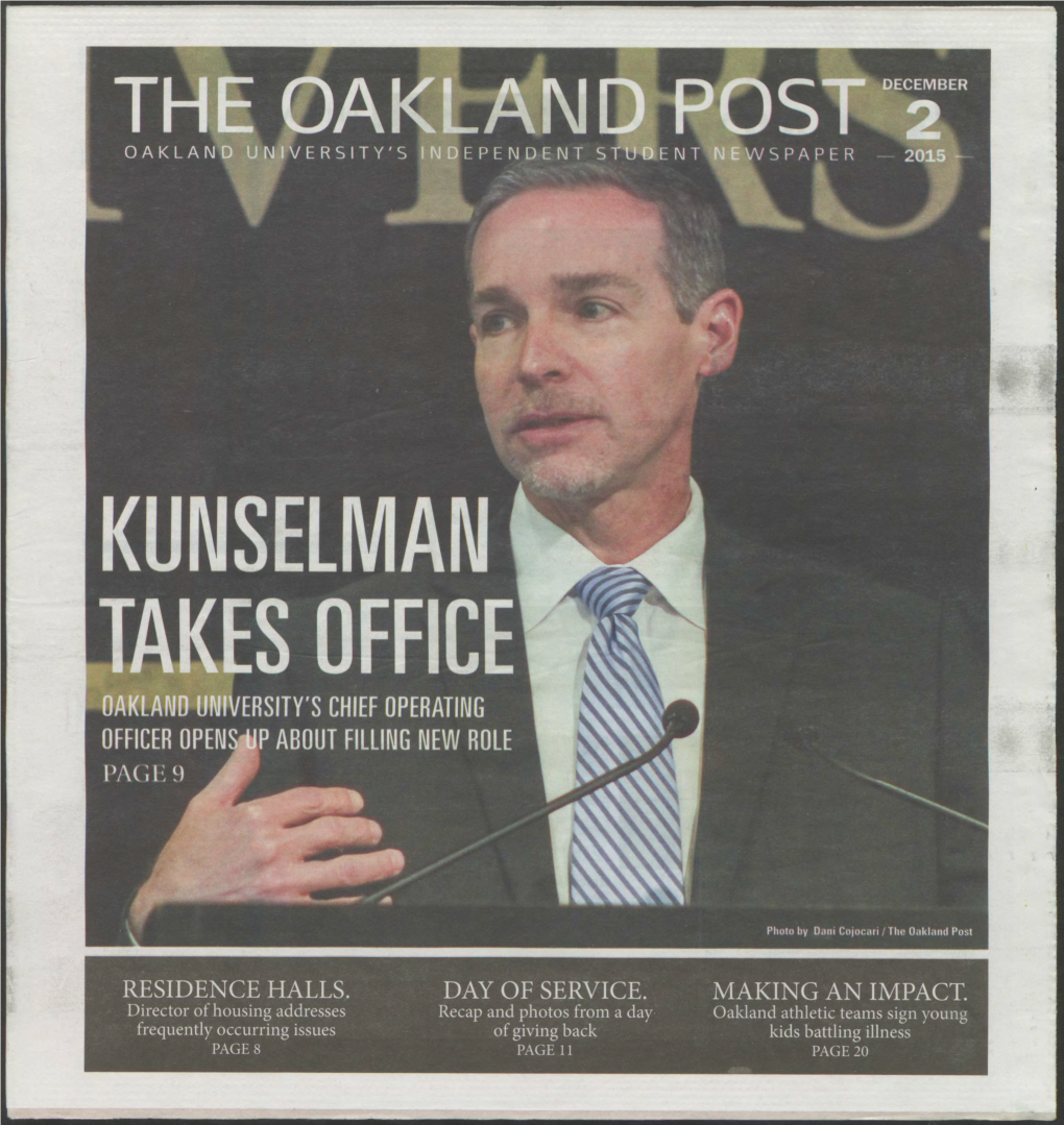 The Oakland Post December Oakland University's Independent Studi N 1 Newspaper 2015- 0