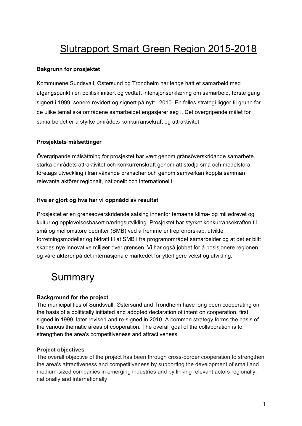 Slutrapport Smart Green Region 2015-2018