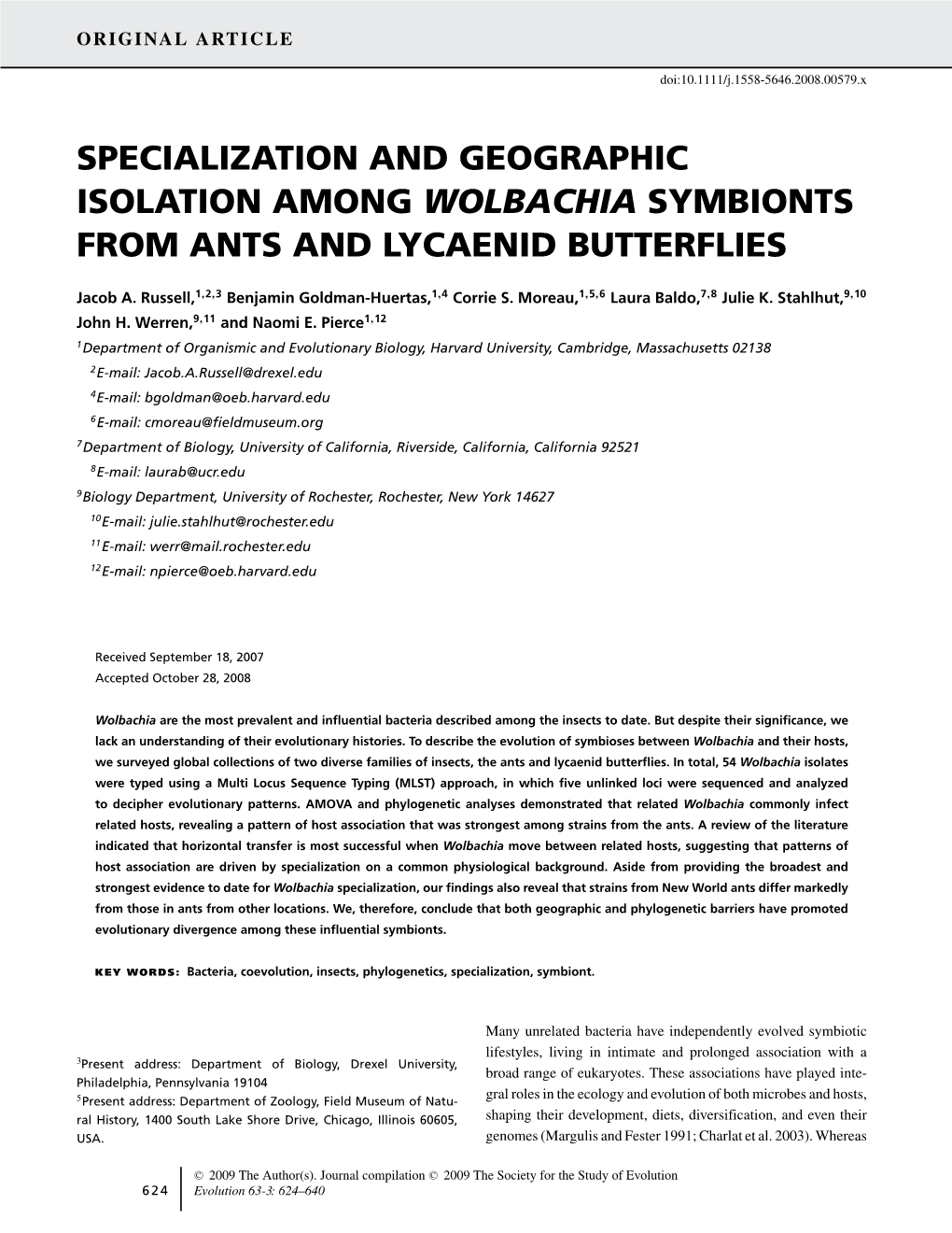 Russell, J. A. Et Al., Evolution