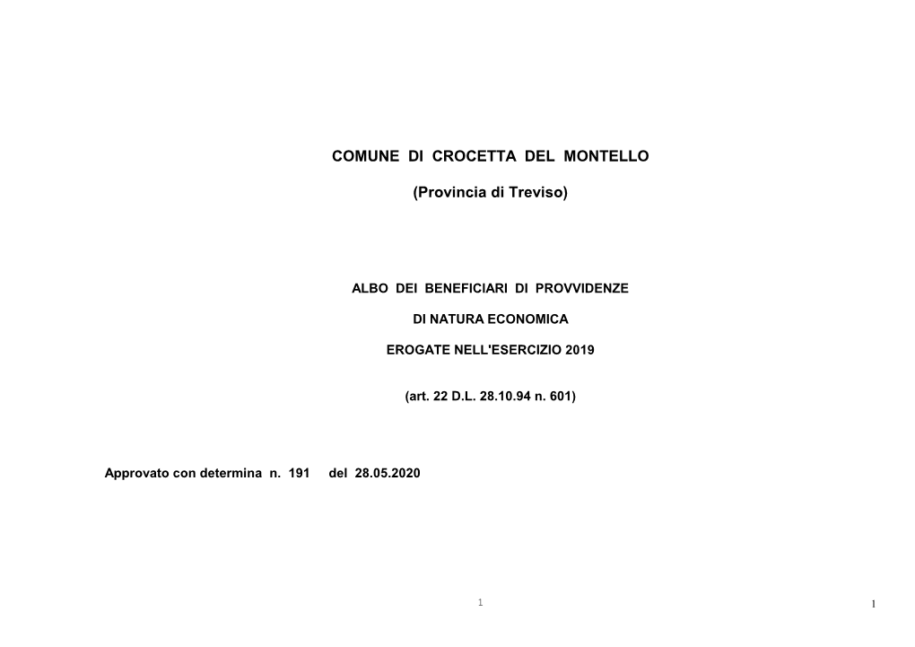 COMUNE DI CROCETTA DEL MONTELLO (Provincia Di Treviso)