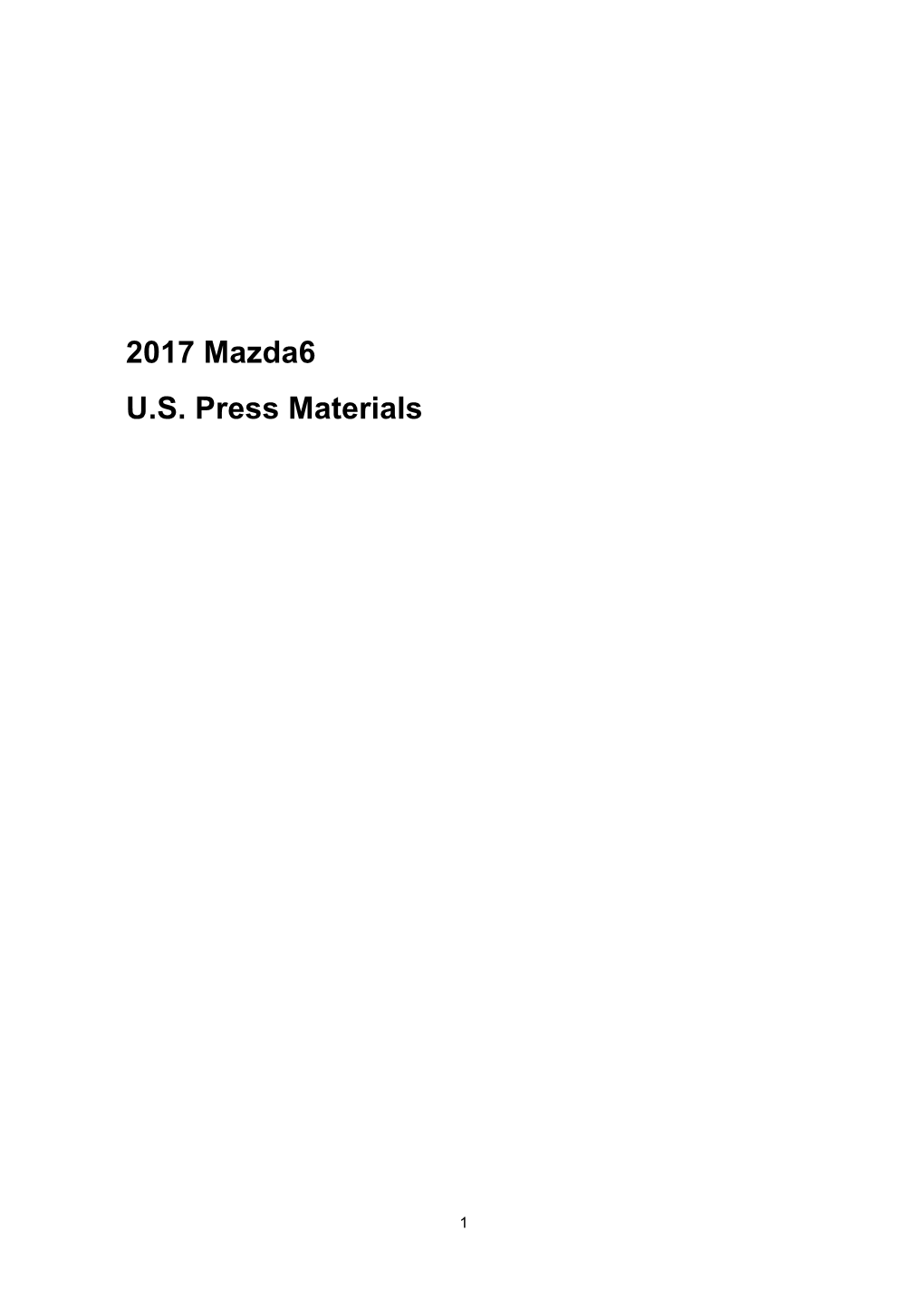 2017 Mazda6 US Press Materials