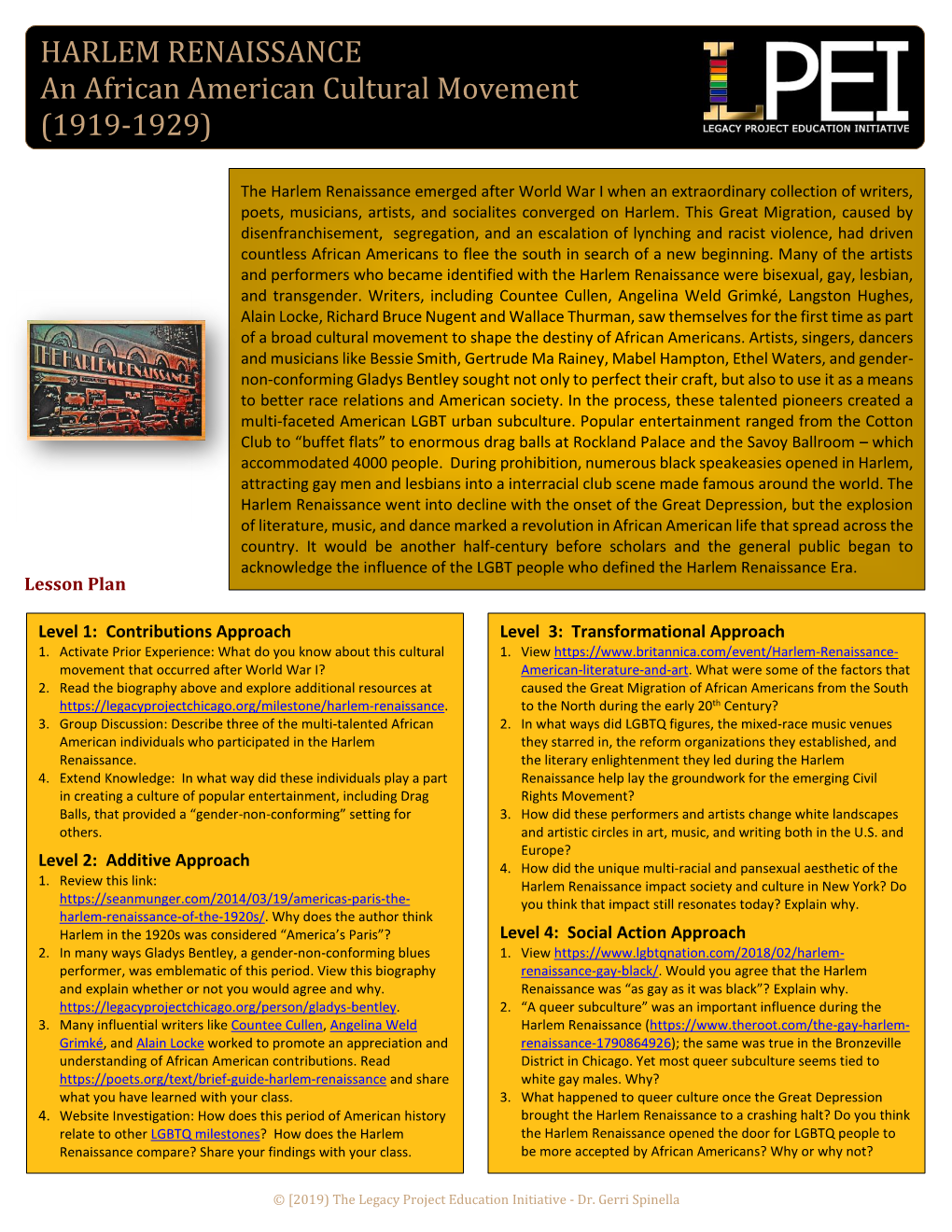 Harlem Renaissance Lesson Plan