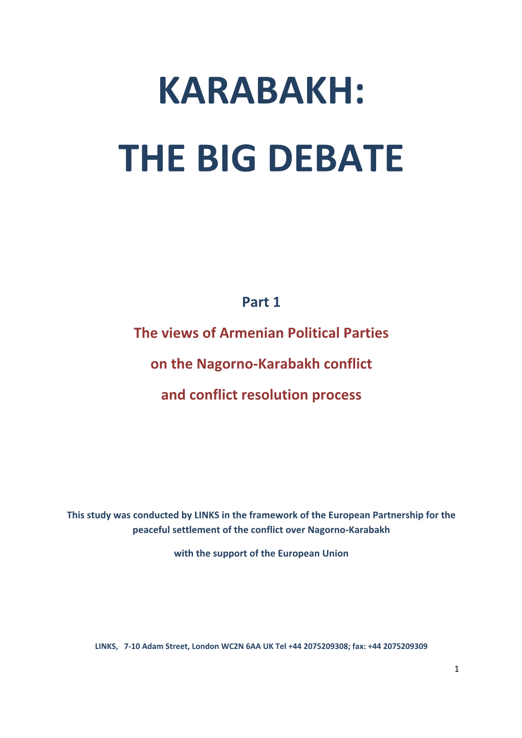 Karabakh: the Big Debate