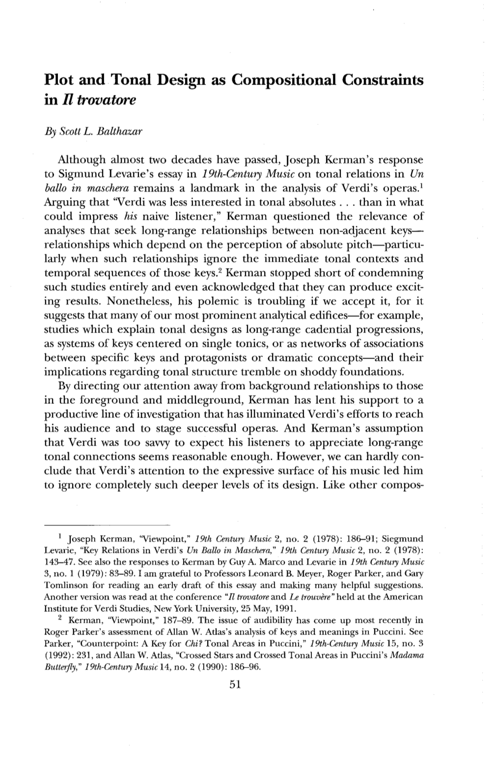 Plot and Tonal Design As Compositional Constraints in Il Trovatore